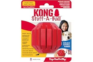 KONG Stuff-A-Ball - Durable Chew Toy for Dogs - Natural Rubber Dog Toy for Dental Health - Pet Toy for Chewing & Teeth Cleaning - Stuffable Toy for Dog Treats & Snacks - for Medium Dogs