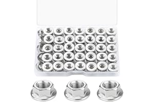 JMINRUN 80 PCS M6 Flange Nuts Assortment Kit, 304 Stainless Steel Serrated Flange Hex Lock Nuts