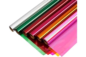 6 Roll Cellophane Wrap - 6 Color Transparent Colored Wrapping Paper for Gift Baskets, Treats, Crafts (17 Inch x 10 Feet)