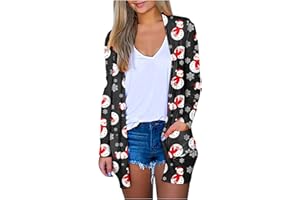 DOPOCQ Womens Fall Fashion 2023,Plus Size Christmas Sweaters for Women Long Sleeve Classic Open Front Blouse Fall Soft Coat