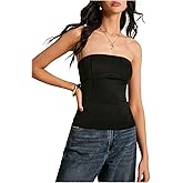 Milumia Women's Backless Tube Top Dressy Strapless Slim Fit Going Out Tops