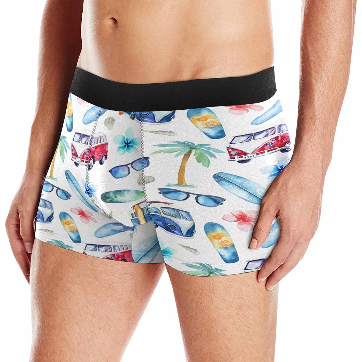 INTERESTPRINT Boxer Briefs Mens Underwear Pink Flamingos Exotic Birds
