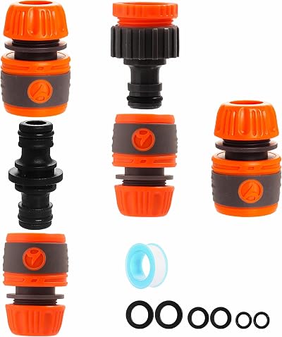 YAAVAAW Garden Hose Connectors Set 4 Quick Connectors 2 in 1 Adapter Taps
