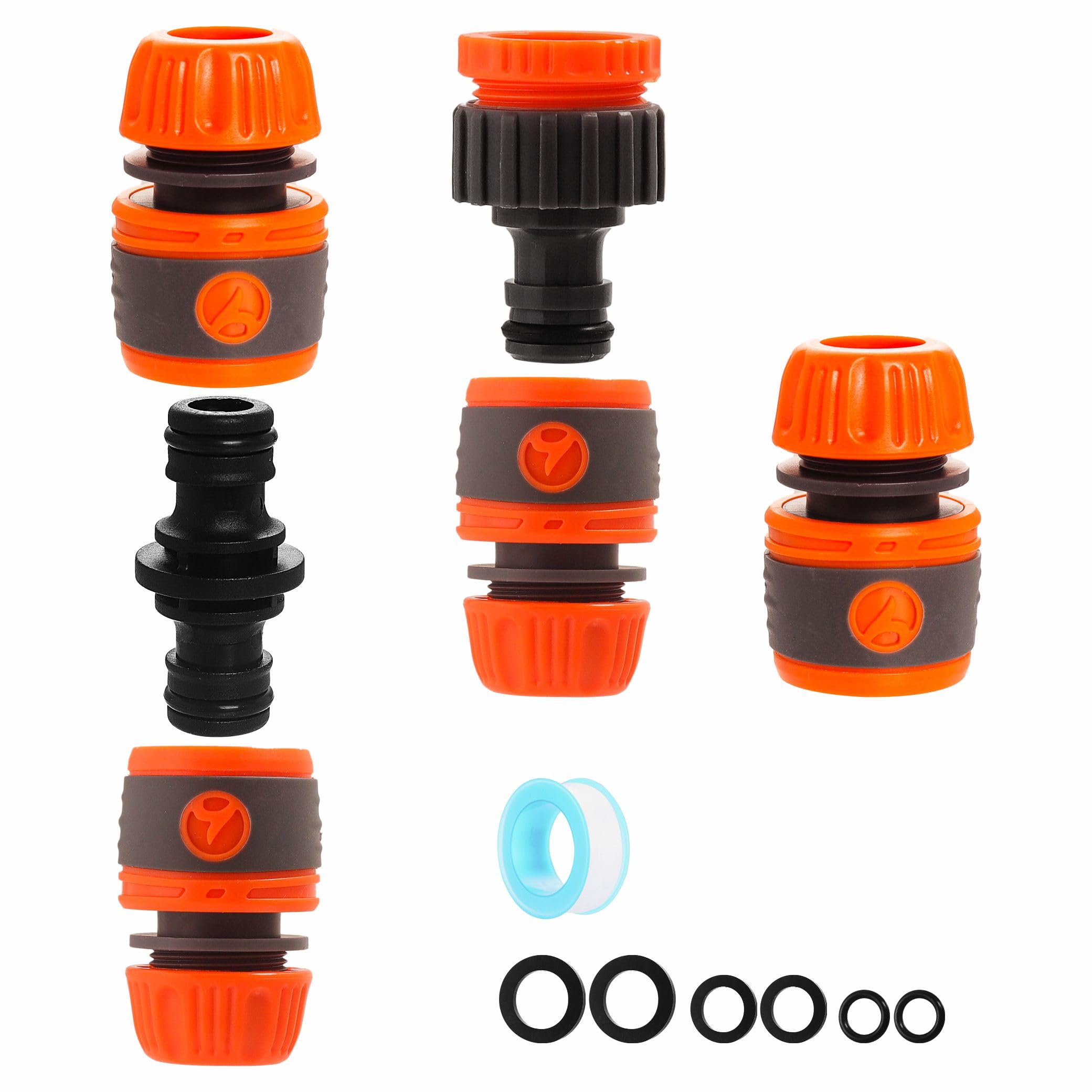Garden Hose Pipe Connectors and Fittings Set - Outside Garden Hose Tap Connector Hose Pipe Connector, Hosepipe Connectors to Outdoor Tap Connectors Adapter for Taps G 3/4" and 1/2" inch