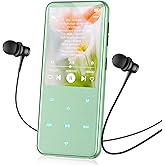 AGPTEK 64GB MP3 Player with Bluetooth, M3 2.4'' Player with Speaker | with FM Radio, Touch Buttons, Supports Up to 128GB(Green)