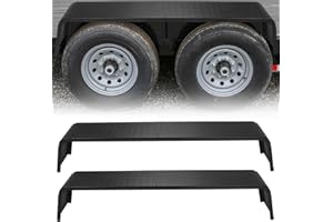 2-Pack Steel Diamond Tread Trailer Fenders | Fits 13"-15" Tires on Tandem Axle Car Hauler & Cargo Trailers – Detachable Desig