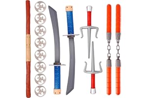 Sepco 15PCS Ninja Warrior Toy Weapons Role Play Set for Children Pretend Play Battles Dress up Party Photo Booth Props