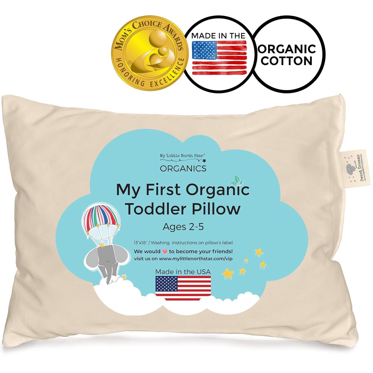 Amazon Com Toddler Pillow Soft Organic Cotton Made In Usa Baby