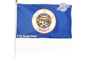 XIFAN Double Sided Minnesota State Flag 3x5 ft, Heavy Duty 3 Ply Durable Polyester, MN Flag with Vibrant Print/4 Rows Hemming/Brass Grommets for Indoor Outdoor Decor