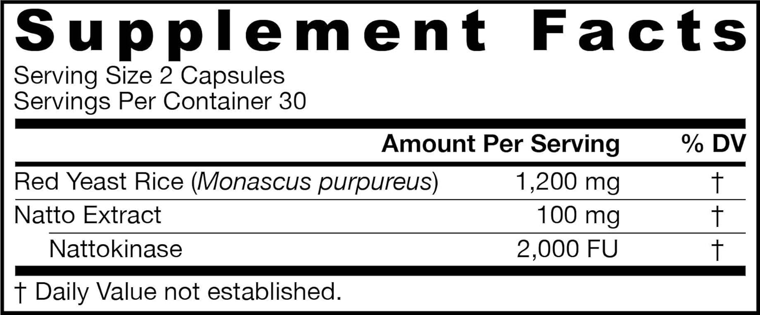 Jarrow Formulas Red Yeast Rice Plus Nattokinase, Supports Cardiovascular Health, 60 Veggie Capsules: Health & Personal Care
