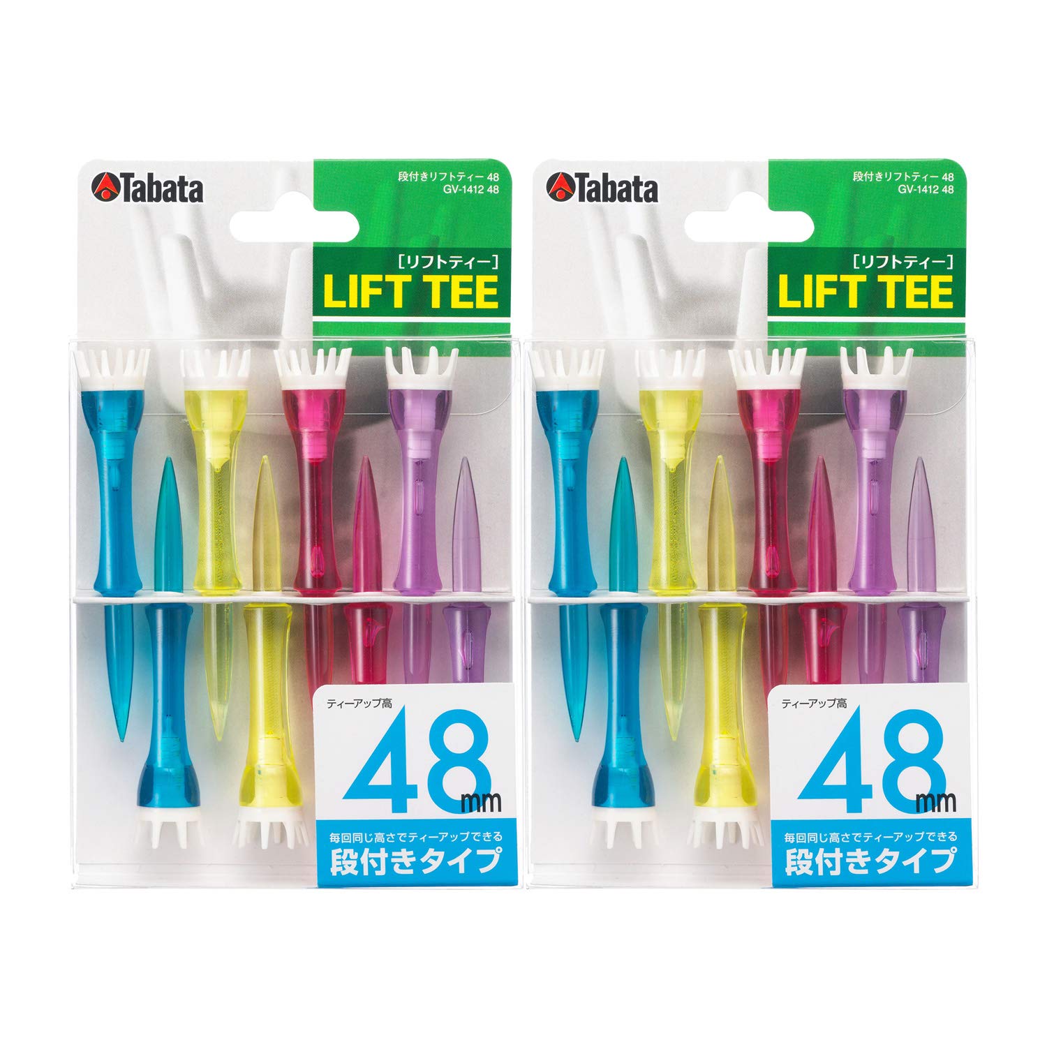 Tabata(タバタ) ゴルフ ティー 段 プラスチックティー 段付リフトティー 48mm 8本入x2 GV1412 48 2ST商品画像