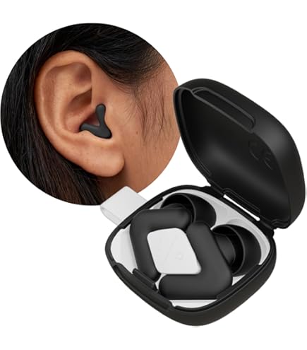 Ear Plugs For Sleeping Noise Cancelling Up To NRR40dB-Ultra Soft, Reusable Silicone Ear Plugs For Sleep Snoring Blocking, Side Sleepers-10 Ear Tips In XS/S/M/L/Double Layer Black - View #5