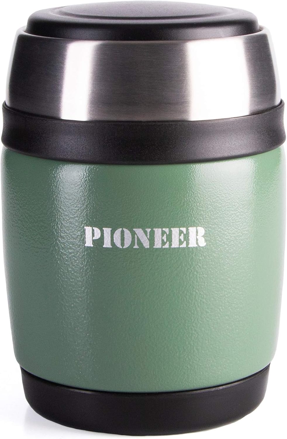 Pioneer Vacuum Insulated Leakproof Soup/Food Flask with Spoon, 8 Hours Hot 24 Hours Cold, Metallic Green, 380 ml