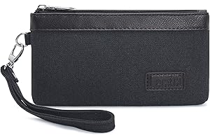 Lecxci Canvas Wristlets Bag Clutch Purses Wallet Slim Credit Card Holder Clutch with Removable Strap Cell Phone Wallet