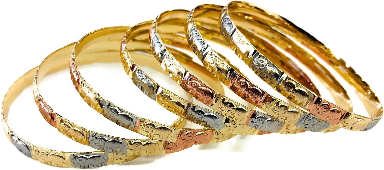 Merajjewelry Elephant Bangle 7pc Set
