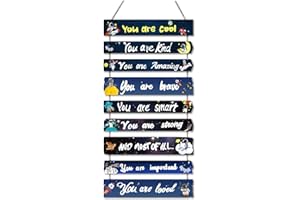 JEVUVU Outer Space Room Decor for Teen Boys Aesthetic, Cool Bedroom Wall Decor for Baby Boy, Navy Blue Kids Wall Art Signs, Fun Stuff Black Decorations for Nursery Bed Room Dorm Classroom Bathroom