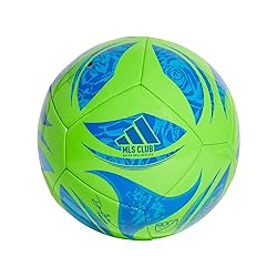 adidas MLS Club Soccer Ball, Green/Glory Blue/Solar