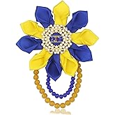 Pearl Sigmaa Gamma Rho Flower Brooch Pin for Women 1922 SGRho Gift SGR Brooch Greek Sorority Gift Paraphernalia Jewelry for Sisterhood Soror (Pearl & Satin 4.5" SGR Corsage)