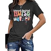 Nurse Shirts Womens School Nursing T-Shirt Nurse Life Tops Nurses Week Gift Short Sleeve