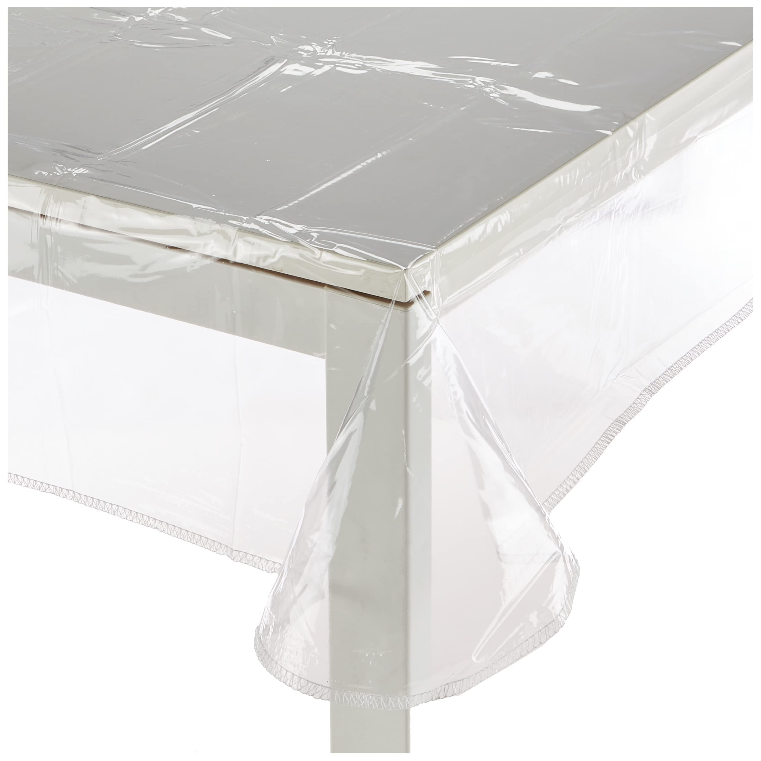 Soleil d'ocre 853600 CRISTAL Clear Transparent PVC Square Tablecloth 180 x 180 cm