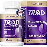 Ecliptron NAD+ Supplement for Women & Men 1800mg - Liposomal NAD Plus with Nicotinamide Riboside & Resveratrol, Anti-Aging | Mitochondrial Health | Radiant Skin - 60 Capsules