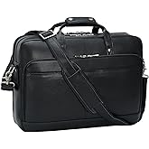 Masa Kawa Leather Briefcase for Men 17/15.6" Laptop Crossbody Shoulder Messenger Bag Business Travel Work Attache Case