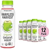 Harmless Harvest Organic Coconut Water 10 Fl Oz, 12 Pack – Original Coconut Water No Sugar Added, No Added Flavor Only Natural Electrolyte Hydration Drink, Non-GMO & Fair for Life Certified