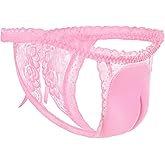 Littleforbig Tucking Gaff Panties Lace Trim Camel Toe Hiding Gaff Shaping Thong Briefs