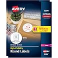 Amazon.com : Avery High Visibility Printable Round Labels with Sure ...
