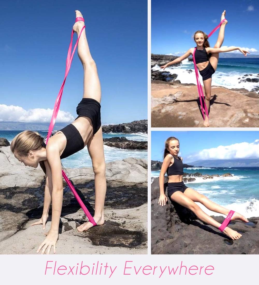 TTolbi Stretch Bands for Dancers, Ballerinas and Gymnasts | Dance Stretch Bands for Flexibility, Mobility and Strength | Shiny Bag, Travel Bag | Printed Stretches | Stretching E-Guide (Pink Regular) : Sports & Outdoors