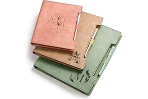 UIDMEN Personalized Journal Notebook with Engraved Name, Refillable Binder Notebook with Pen, Hardcover Executive Notebook fo