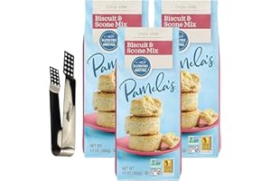 moofin Pamela's Products Biscuit And Scone Mix, 13 Oz - Gluten Free, Bundled with Silver Tea Bag Squeezer, For Baking Easy Homemade Goodne [Pack of 3]