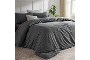 STWIENER Oversized King Plus Duvet Cover 120"x132", Only One Piece Extra Large Ultra Soft Microfiber Grey Duvet Cover for All Season - Zipper Closure & 8 Corner Ties(Grey, Alaskan King 120x132 inches)