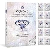 CQMONG Diamond Ampoule Sheet Mask (30g x 10pcs), Korean Face Facial Masks, Glossy & Elastic Skin, Hydrating, Soothing, Nourishing, Collagen & Hyaluronic Acid, Smooth Sheet