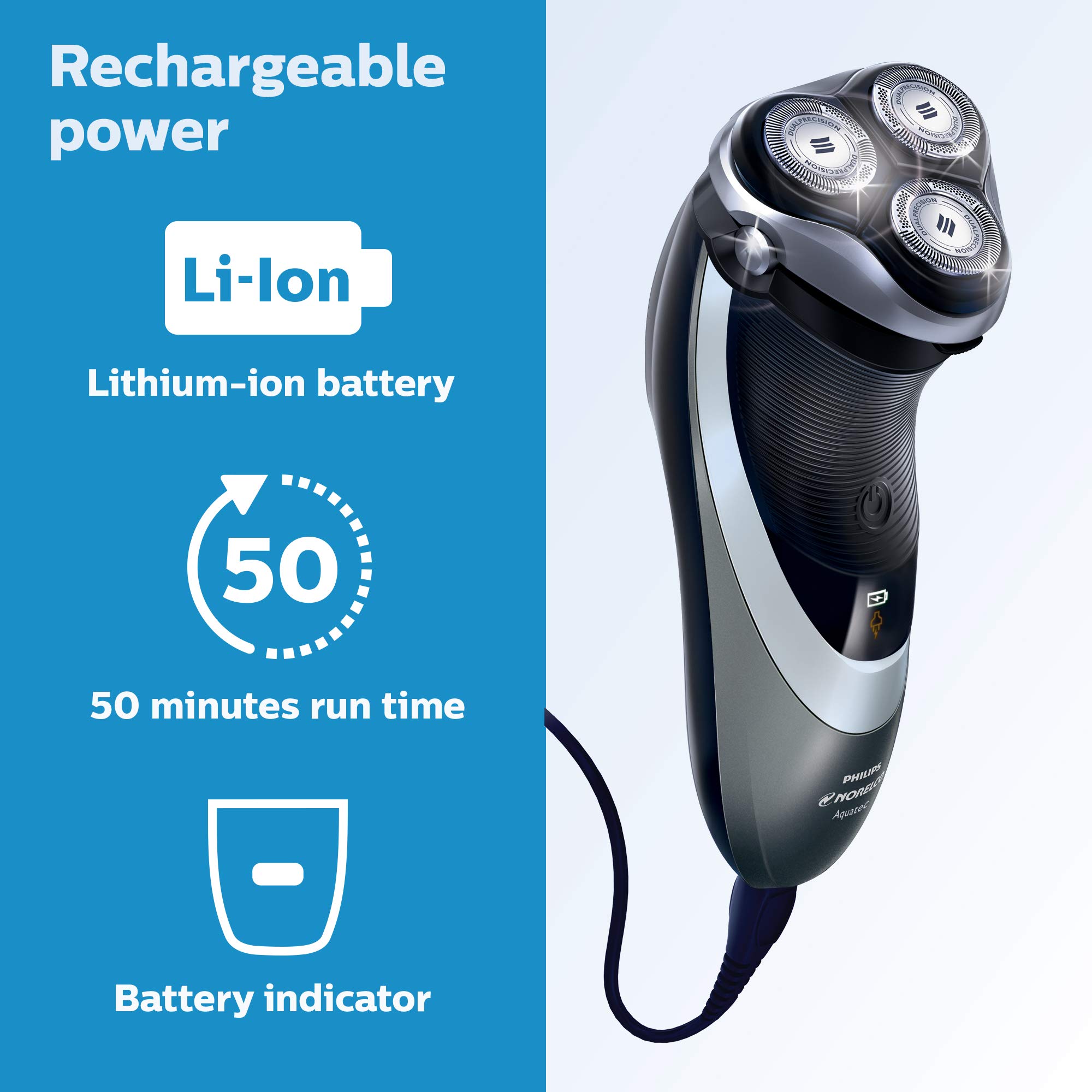 Philips Norelco Shaver 4500, Rechargeable Wet/Dry Electric Shaver, with