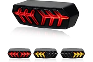 QUASCO LED Brake Tail Light with Turn Signals Motorcycle Taillight Compatible with Honda Grom MSX125 CB650F CB650R CBR650F CTX700N, Smoked Lens