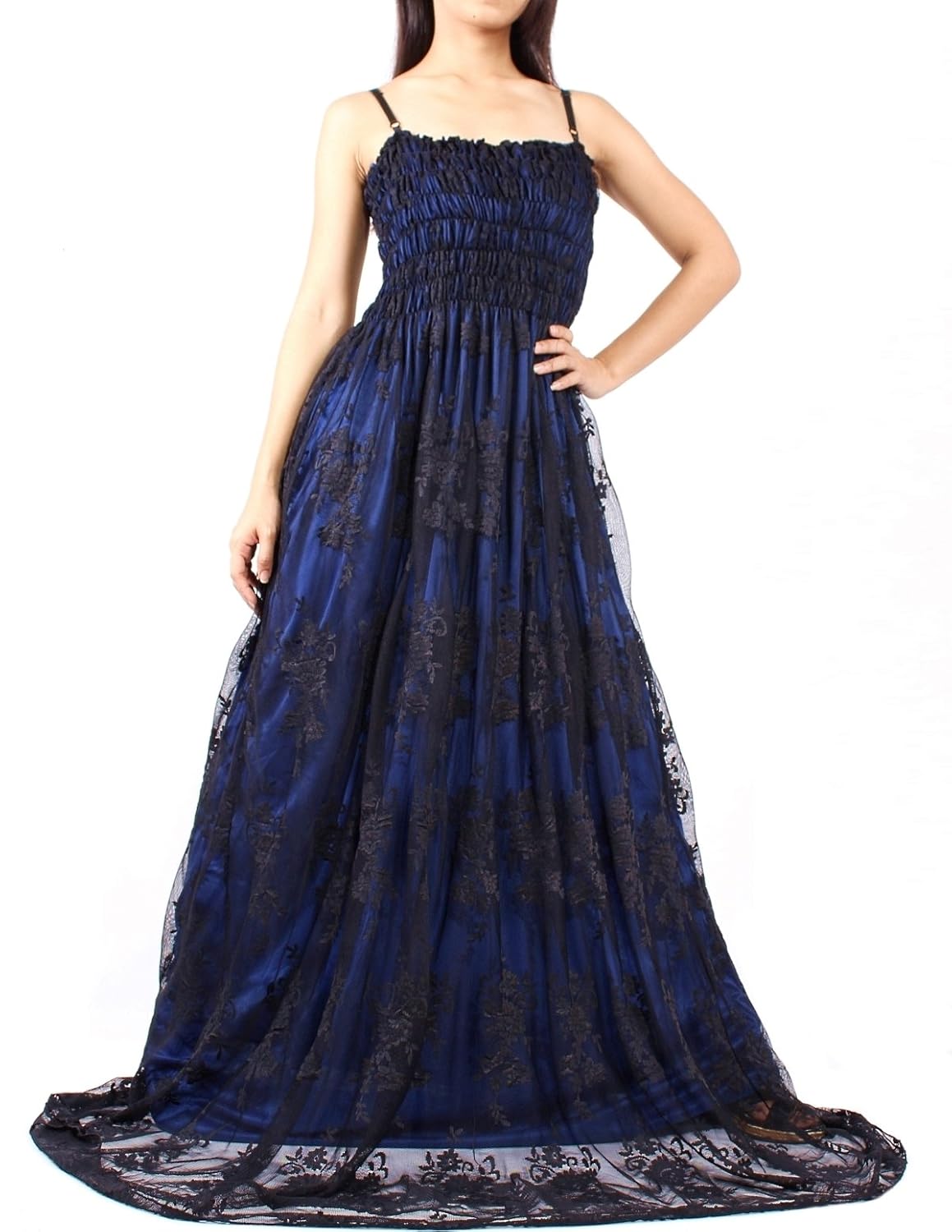 MayriDress Women's Black Lace Plus Size Extra Long Maxi Dress at Amazon