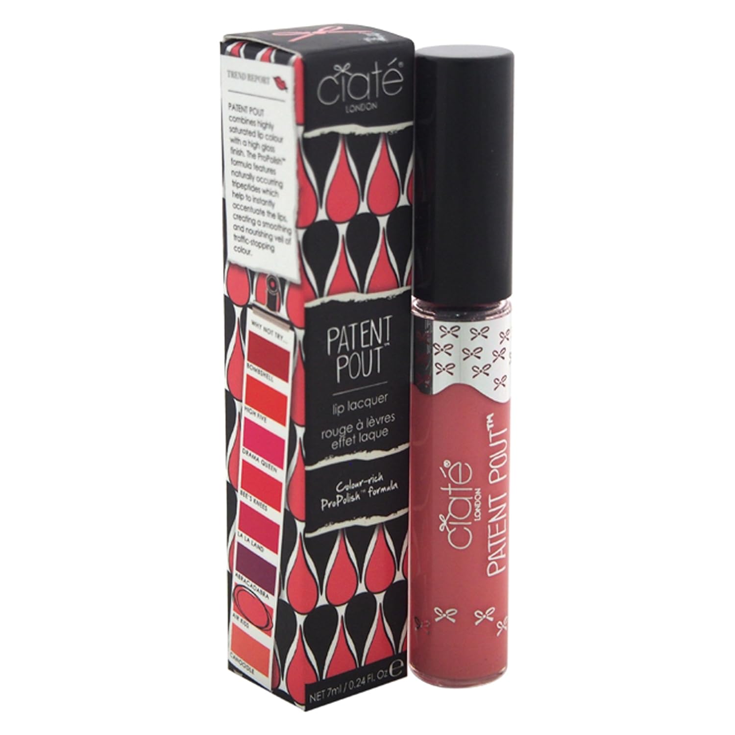 Ciate London Patent Pout Lip Lacquer for Women, Air Kiss/Light Pink, 0.24 Ounce