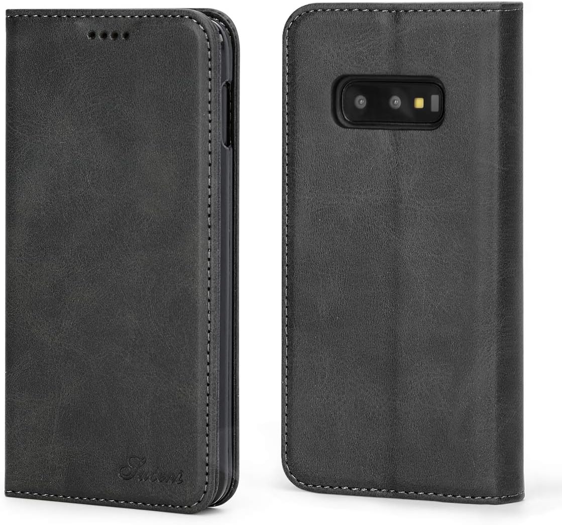 Galaxy S10e Wallet Case, Flip Folio S10e Case Premium Pu Leather Wallet Case 2 in 1Full Body Protective Cover Durable Shockproof Wallet Phone Case with Kickstand and Credit Slots for S10e (5.6")