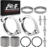 Exhaust Gasket Flange Install Kit with Slip On Exhaust Gasket for Harley | Big Twin Sportster XL883 XL1200, Dyna FXD FXDWG &amp; Softail Bad Boy Fat Boy, Road Glide Road King Electra Glide Bobber Chopper