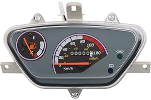 Mokuo Mechanical Motorcycle Speedometer 0-120KM/H Waterproof Odometer Gas Gauge Tachometer for Chinese Scooter TaoTao 50CC Moped Parts
