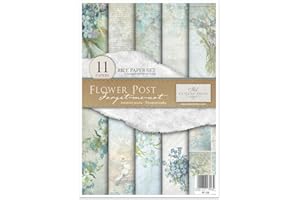 ITD Collection - Rice Paper Creative Set A4 Decoupage Rice Paper Sheet 29.7 x 21 cm Multi-Coloured (Flower Post Forget-me-not, RP036)