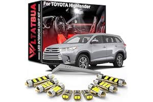 LED Interior Light Kit Package Replacement for Toyota Highlander 2014 2015 2016 2017 2018 2019, Super Bright 6000K White Lice