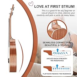 Ranch Concert Ukulele 23 inch Professional Learn to