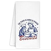 CIOJUNE Funny Cat Baking Kitchen Towels, Gifts for Cat and Baking Lovers Bakers, So This is How You Make Biscuits Decorative Dish Tea Towels for Kitchen Bakers, 16x24 Inch