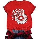 Valentines Day Shirts for Women Cute Love Heart Shirts Tee Tops Short Sleeve Tshirt Valentines Gifts for Her