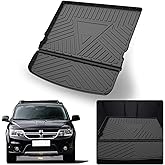 Elsetyler Cargo Liner for 2021 Journey - Black TPO All Weather Heavy Duty Waterproof Rear Cargo Tray Trunk Floor Mat Protector Compatible with 2009-2019 2020 2021 Dodge Journey