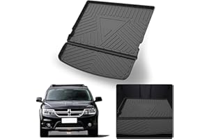 Elsetyler Cargo Liner for 2021 Journey - Black TPO All Weather Heavy Duty Waterproof Rear Cargo Tray Trunk Floor Mat Protector Compatible with 2009-2019 2020 2021 Dodge Journey