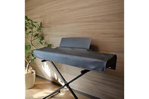 [Mifamire Music] PiuColor 88-Keys Digital Piano Keyboard Cover, Designed by a Professional Pianist, Washable & Dustproof, Blends with Your Room, Music Stand Compatible, Japanese Design (Smoky Black)