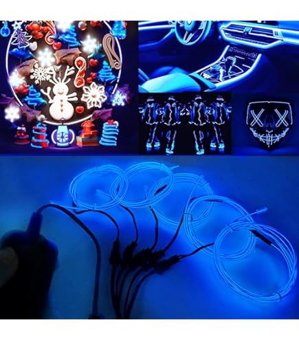Ourbest 5in1 15Ft (5Pack 3Ft) Neon Strip Light Wire Kit, EL Wire Neon - View #2
